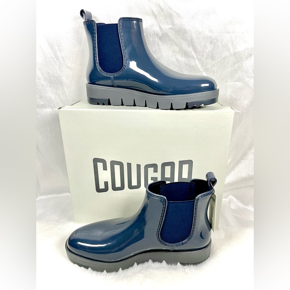 Cougar Glossy Navy Chelsea Rain Boots